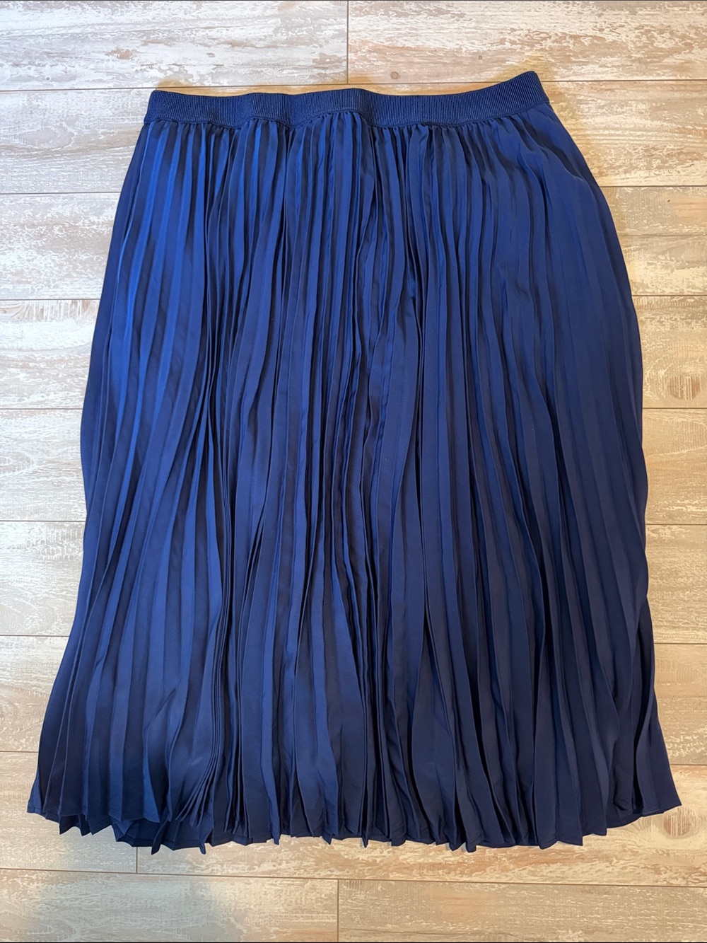 Modcloth Navy Pleated Midi Skirt